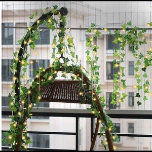 NEW 6.5ft Artificial Leaf Ivy String Lights Vine Garland Wreath Hanging